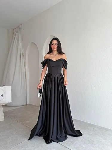 ADELİNA Maxi Elbise 4027 - Siyah 