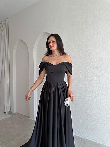 ADELİNA Maxi Elbise 4027 - Siyah - 2