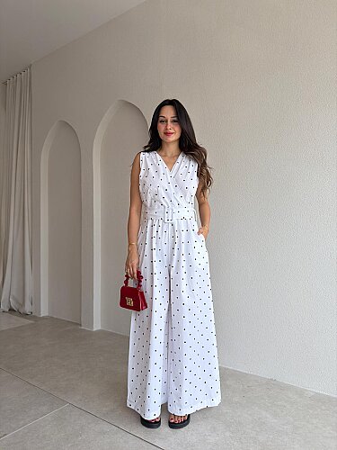 ADİSON Puantiyeli Tulum 5428 - Beyaz - 1