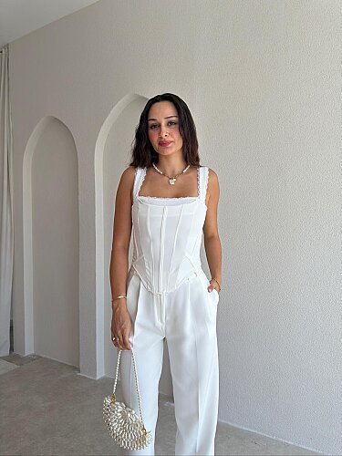 ADREY Korse Bluz 8949 - Beyaz - 1