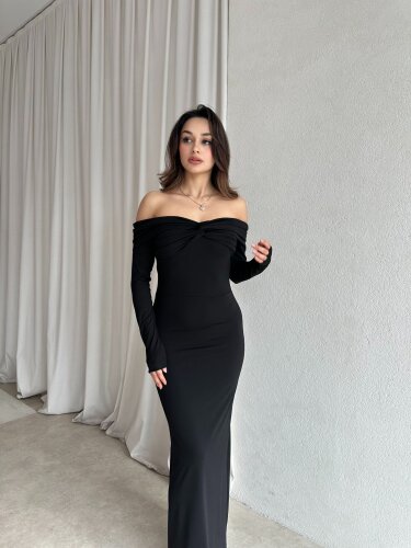 ADVENT Maxi Elbise 8409 - Siyah