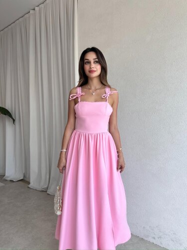 AGAPE Midi Elbise 8597 - Pembe - 2