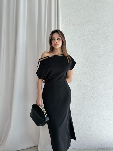 ALİX Midi Elbise 5039 - Siyah 