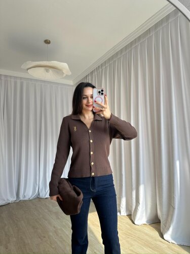 CLİF Triko Hırka 8801 - Acı Kahve - 3