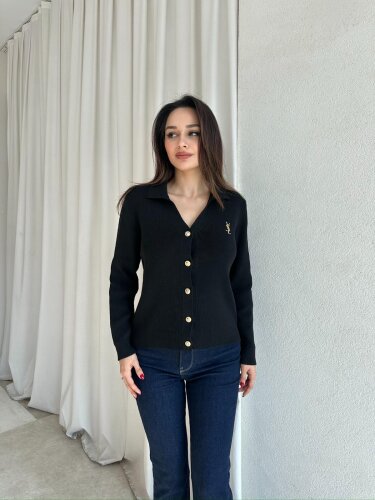 CLİF Triko Hırka 8801 - Siyah - Mooi Butik