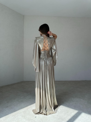 ARİA Maxi Elbise 8548 - Gold - 4