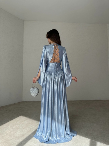 ARİA Maxi Elbise 8548 - Bebe Mavisi - 7
