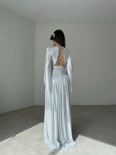 ARİA Maxi Elbise 8548 - Silver - 5