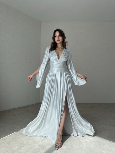 ARİA Maxi Elbise 8548 - Silver - 1