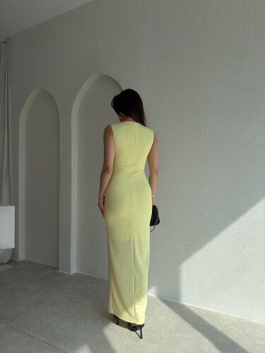 AROW Maxi Elbise 2784 - Sarı - 3