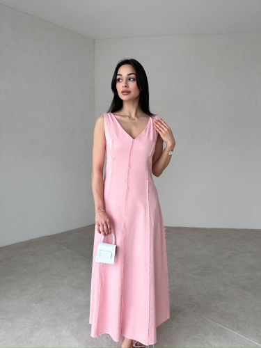 ASTRİD Maxi Elbise 7261 - Pudra - 2