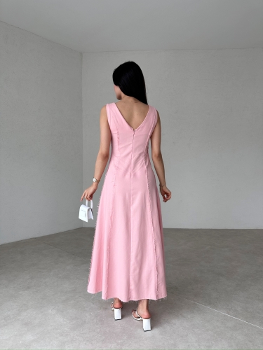 ASTRİD Maxi Elbise 7261 - Pudra - 3