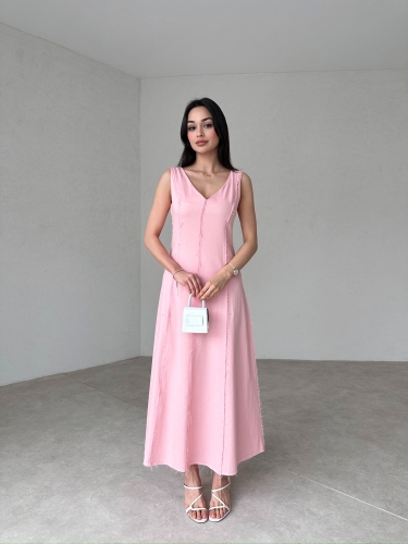 ASTRİD Maxi Elbise 7261 - Pudra - 1