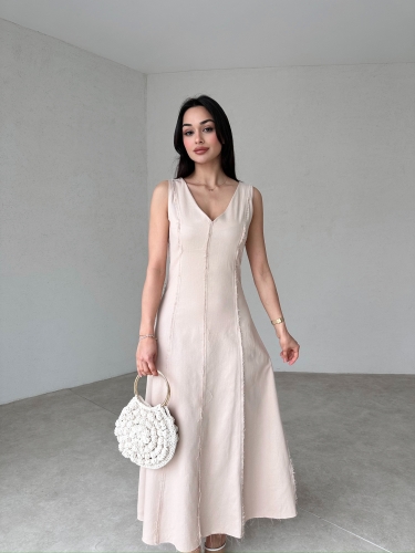 ASTRİD Maxi Elbise 7261 - Krem - 2