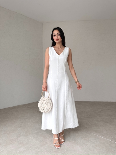 ASTRİD Maxi Elbise 7261 - Beyaz - 1