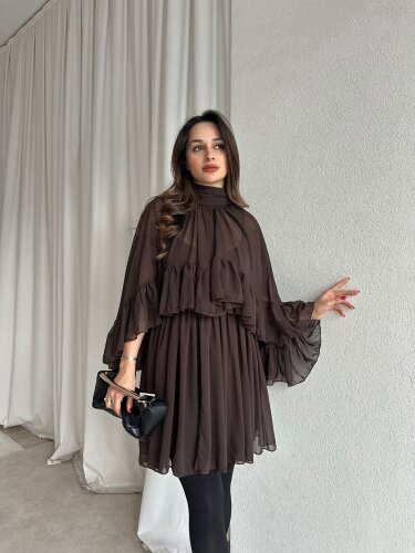 BAHAMA Elbise 8738 - Acı Kahve 
