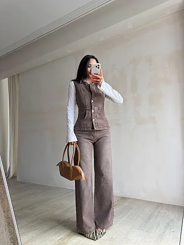 BAREL Denim Takım 4196 - Kahverengi - 3