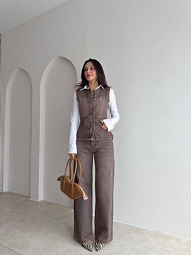 BAREL Denim Takım 4196 - Kahverengi - 1