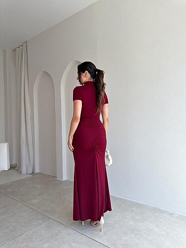  BARONY Maxi Elbise 3713 - Bordo - 3