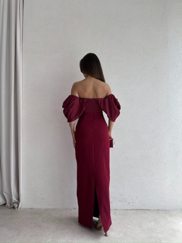 BARUCCİ Maxi Elbise 7005 - Bordo - 3