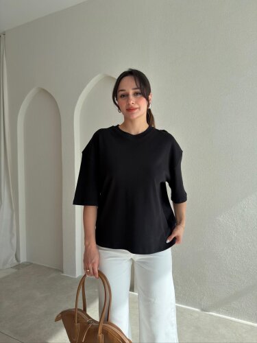 BASEL T-Shirt 8999 - Siyah - Mooi Butik