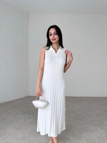 Basic Tasarım Midi SUTTER Elbise 8933 - Beyaz - 1