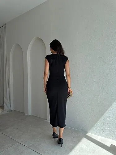 BEAN Midi Elbise 8565 - Siyah - 3