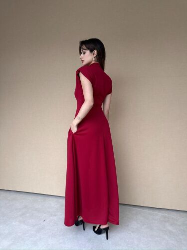 BERLY Maxi Elbise 7764 - Bordo - 5