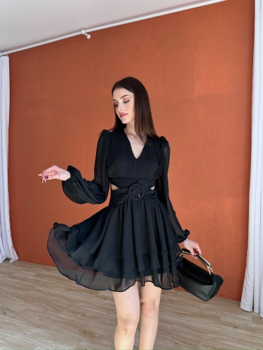 BRENDA Mini Elbise 3733 - Siyah - 1