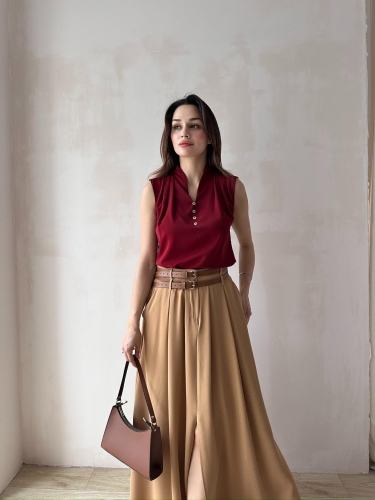 BRİTİSH Bluz 5084 - Bordo 