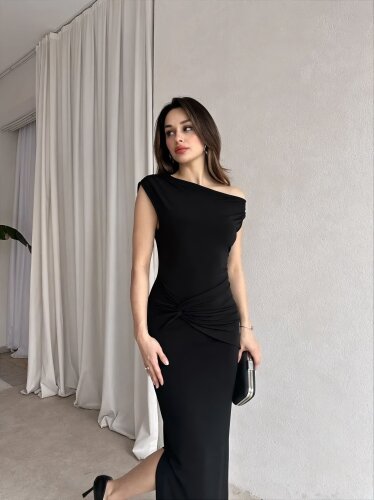 BRİTNEY Maxi Elbise 7218 - Siyah - 1