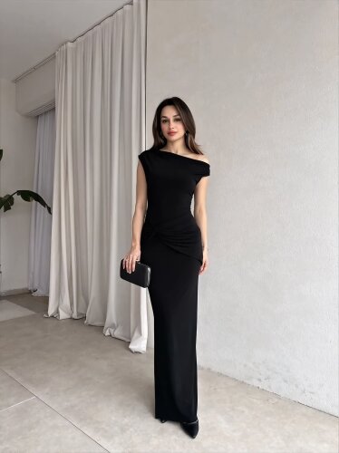 BRİTNEY Maxi Elbise 7218 - Siyah - 2
