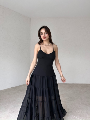 CARLETON Maxi Elbise 2411 - Siyah - 1
