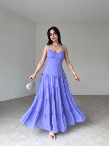 CARLETON Maxi Elbise 2411 - Lila - 2