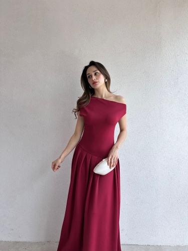 CARRİLLO Maxi Elbise 7808 - Bordo 