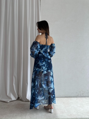 CATRİNA Maxi Elbise 6395 - Mavi - 4
