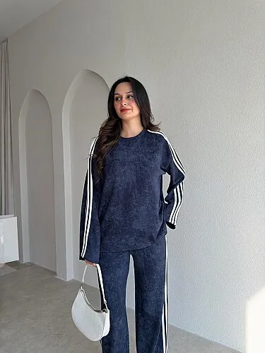CELSO Şerit Detaylı Takım 4344 - Lacivert - 2