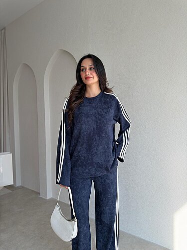 CELSO Şerit Detaylı Takım 4344 - Lacivert - 2