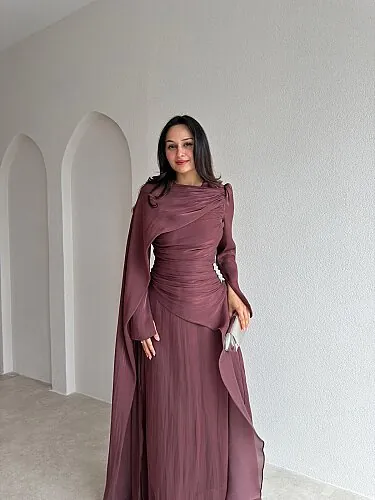 CHERRY Maxi Elbise 4304 - Acı Kahve - 2