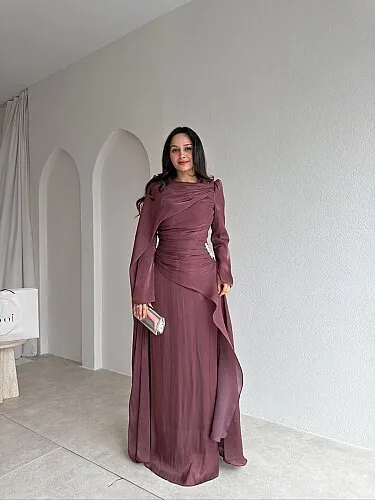 CHERRY Maxi Elbise 4304 - Acı Kahve - 1