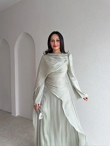 CHERRY Maxi Elbise 4304 - Mint - 2