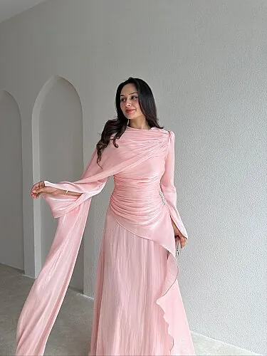 CHERRY Maxi Elbise 4304 - Pudra - 2