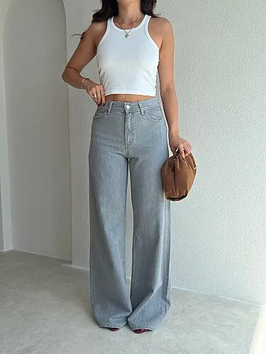 CHROM Wide Leg Jean 4139 - Gri - 2