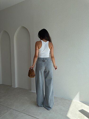 CHROM Wide Leg Jean 4139 - Gri - 3