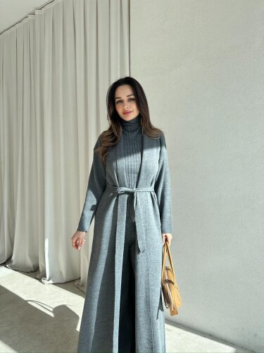 CİEL Triko Üçlü Takım 8418 - Füme - 2