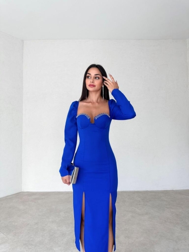  JİLLİAN Elbise 5029 - Mavi - 2