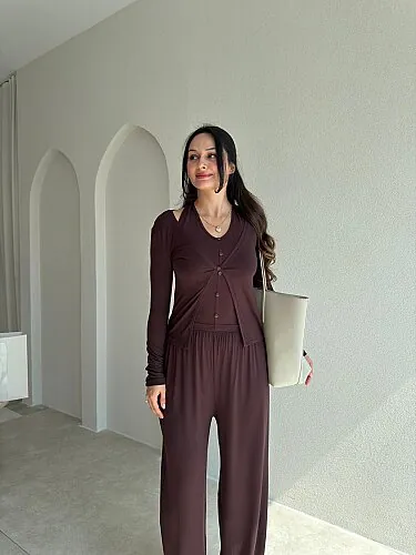 CRUSH Takım 4327 - Acı Kahve - Mooi Butik