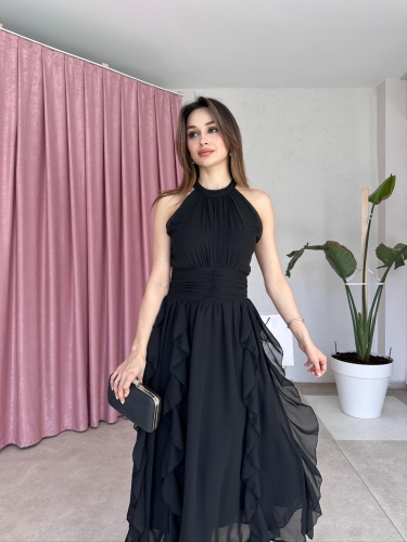 DALİA Maxi Elbise 8561 - Siyah 