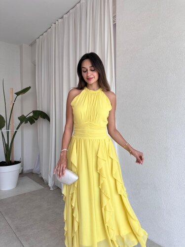 DALİA Maxi Elbise 8561 - Sarı 