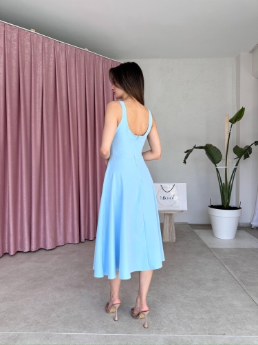 DANDELİON Midi Elbise 5320 - Bebe Mavisi - 3